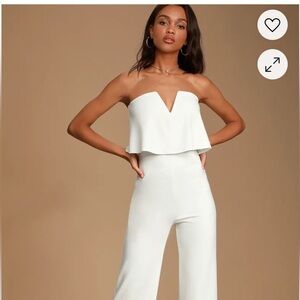 Power of Love White Strapless Jumpsuit
